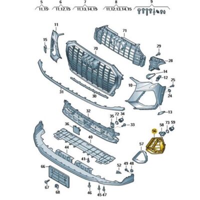 Luftführungsgitter rechts Audi Q3 83A807682D 9B9