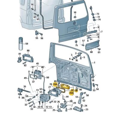 Griff Heckklappe schwarz VW Caddy T5 T6 2K0827561A 3FZ