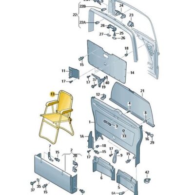 Klappsitz Campingstuhl Stuhl Heckklappe VW T5 T6 7H7069001C