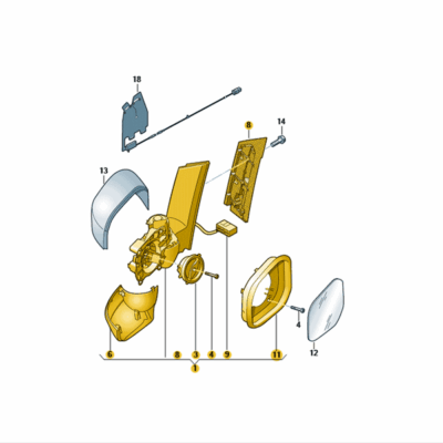 Außenspiegelgehäuse Außenspiegel rechts VW Caddy 2K5857408A 9B9
