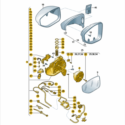 Außenspiegelgehäuse Außenspiegel links Audi A6 RS6 4K1857409J 9B9