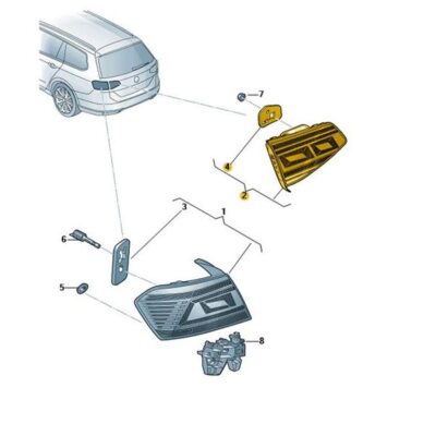 LED Schlussleuchte Rückleuchte Heckleuchte links VW Passat 3G9945307M