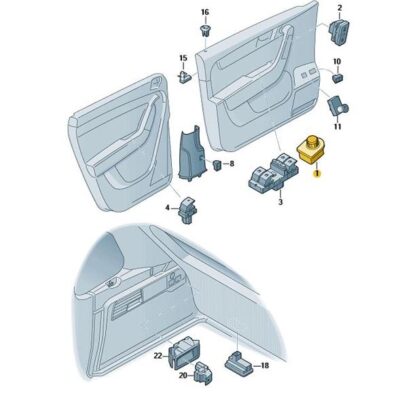 Schalter elektrisch verstellbare Spiegel Seat VW 1K0959565K REH