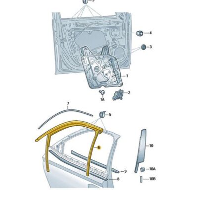 Fensterführung links vorn schwarz Skoda Octavia 5E3837431L 5AP