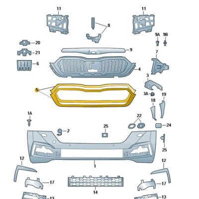 Abdeckleiste Kühlergrill vorn Skoda Octavia 5E3853761A F9R