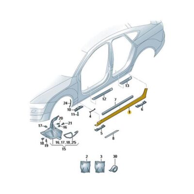 Unterholmverkleidung links Audi A6 4G0853855K GRU
