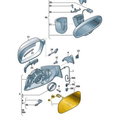 Spiegelglas Außenspiegel Glas links Audi A3 A4 A5 8F0857535H