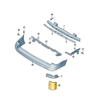 Blende für Säule D grundiert links VW T5 7H0807321C GRU
