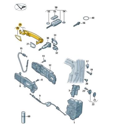 Türgriff außen Griff vorn links VW Golf Passat 1K8837205H GRU