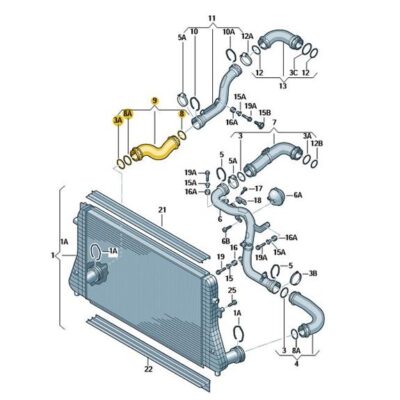 Druckschlauch Schlauch Rohr Audi Seat Skoda VW 3C0145834M