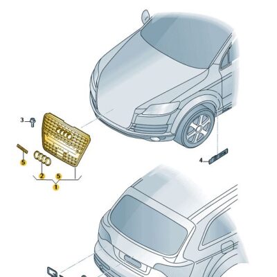 Kühlergrill Frontgrill schwarz-glänzend Audi Q7 4L0853651H T94