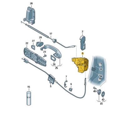 Türschloss rechts hinten Seat Alhambra VW Sharan 7N0839016P