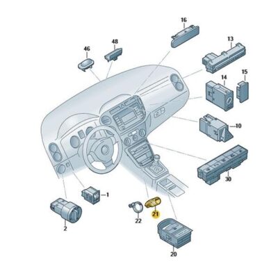Start-Stop-Schalter aluminium VW Sharan Tiguan 5N0959839C 3Q7