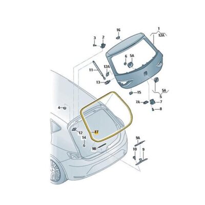 Dichtung Heckklappe Dichtgummi Kofferraum Seat Leon 5F4827705G 9B9