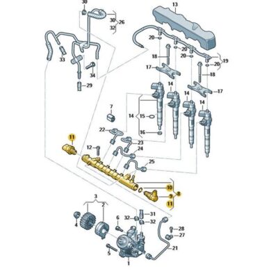 Kraftstoffverteiler Audi A3 Skoda Octavia VW Golf 04L130089D
