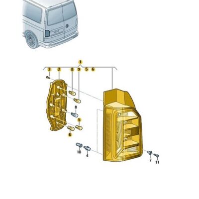 Abgedunkelte Schlussleuchten links rechts Flügeltüren VW T6 Multivan