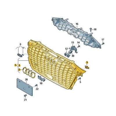 Kühlergrill Frontgrill satinschwarz Audi A3 8Y0853651D 9B9