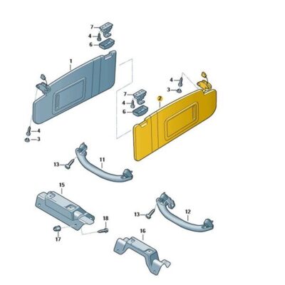 Sonnenblende rechts Blende perlgrau Seat Leon 5F0857552CL2F4