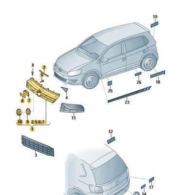 Kühlergrill Frontgrill VW Polo 6C0853651J FOD
