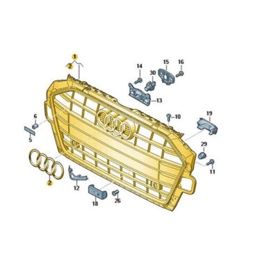 Kühlergrill Frontgrill schwarz chrom Audi A4 8W0853651DB3FZ
