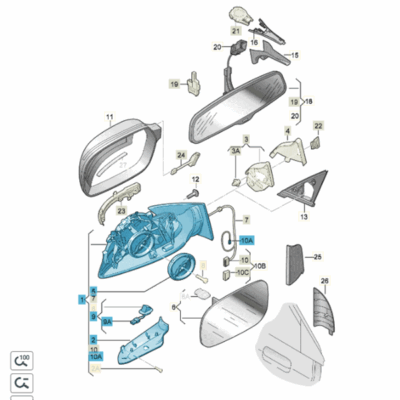 Außenspiegelgehäuse Außenspiegel links Audi A6 RS6 4F1857409AK01C