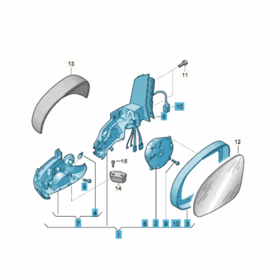 Außenspiegelgehäuse rechts Seat Alhambra 7N1857508T 9B9