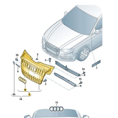 Kühlergrill Frontgrill schwarz Audi A5 8T0853651H VMZ