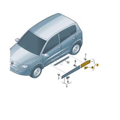 Abdeckung für Tür links hinten VW Tiguan 5N0854949C GRU