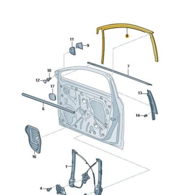 Fensterführung rechts vorn schwarz Seat Leon 5F4837432H 5AP