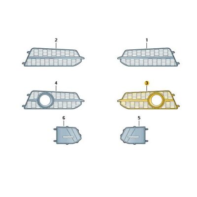 Lüftführungsgitter Grill links satinschwarz Audi A6 4G0807647C BMT