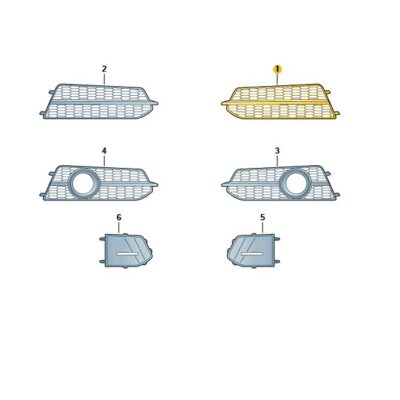 Lüftführungsgitter Grill links satinschwarz Audi A6 4G0807647B BMT