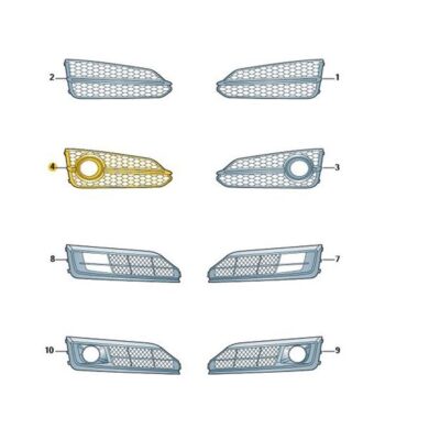 Luftführungsgitter Grill rechts schwarz Audi A8 4H0807680AB3FZ