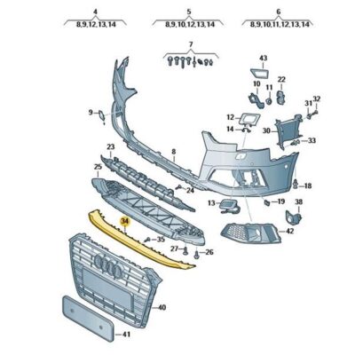 Frontspoiler Spoiler vorn Audi A4 8W0807717 RN4