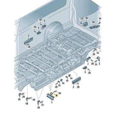 4x Sitzhalterung Halterung Unterboden VW T5 T6 7H0802369