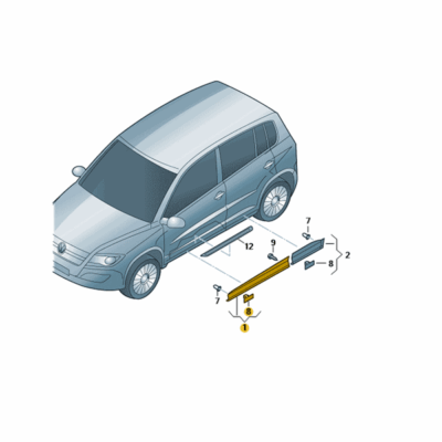 Abdeckung für Tür links vorn VW Tiguan 5N0854939A 9B9