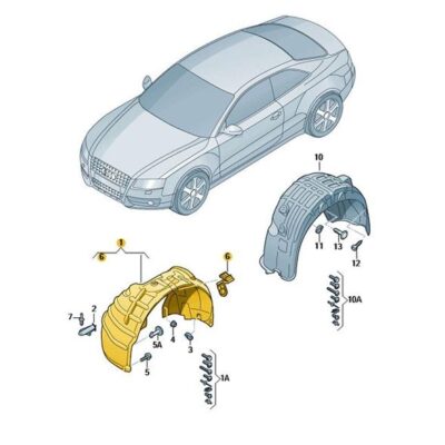 Radhausschale Innenkotflügel vorn rechts Audi A5 8T0821172M