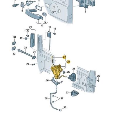 Schloss Schiebetür Türschloss links VW T5 T6 7E0843653AQ