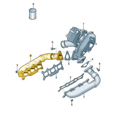 Abgaskrümmer rechts Audi A4 A5 A6 Q5 Q7 VW Touareg 059253034BP