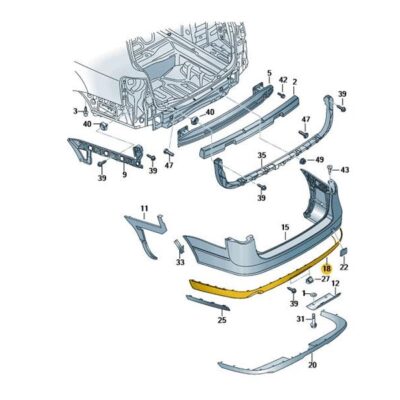 Spoiler schwarz hinten VW Passat 3C9807521B 9B9