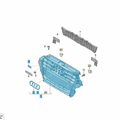 Kühlergrill Frontgrill schwarz-matt Audi Q5 8R 8R0853651ACCKA