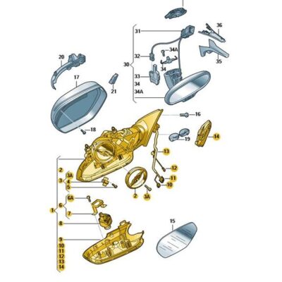 Außenspiegelgehäuse Außenspiegel links Audi A6 4G1857409BE01C