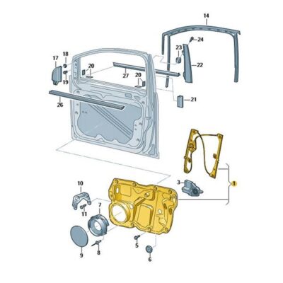 Fensterheber ohne Motor vorne links VW Touran 1T1837461B