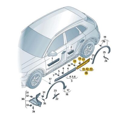 Abdeckung für Tür links hinten Audi Q5 80A853969F 3FZ