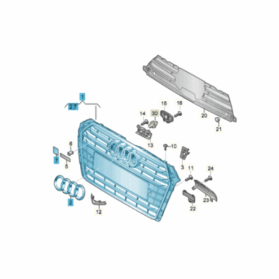 Kühlergrill Frontgrill dark chrom highgloss Audi A4 8W0853651ACRN4