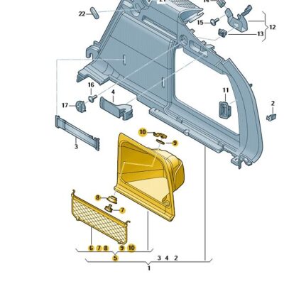 Deckel für Kofferraumverkleidung links Audi A4 8W9863991A KTH