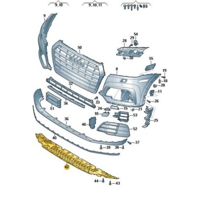 Schiessteil mitte Stoßstange Audi Q5 80A807233B