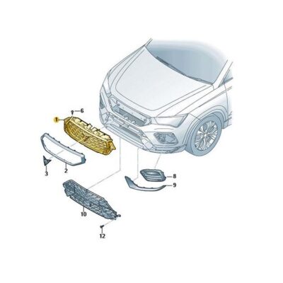Kühlergrill schwarz-glänzend Seat Ateca 575853654Q 041