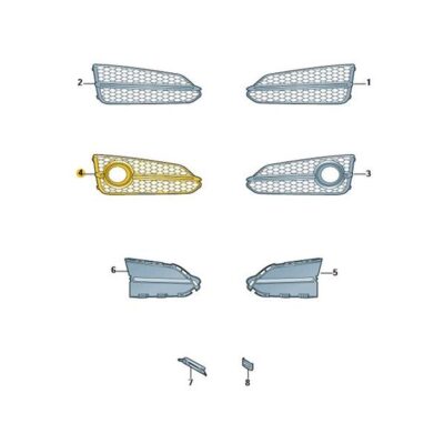 Gitter schwarz rechts Audi A8 4H0807680AF3FZ