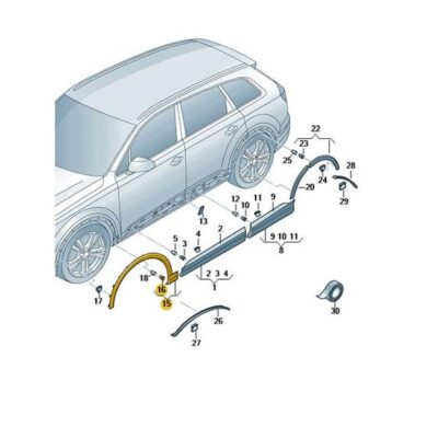 Radabdeckung rechts vorn Audi Q7 4M0853718A GRU