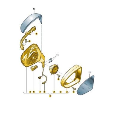 Außenspiegelgehäuse Außenspiegel rechts VW Golf 7 5G1857508CS9B9